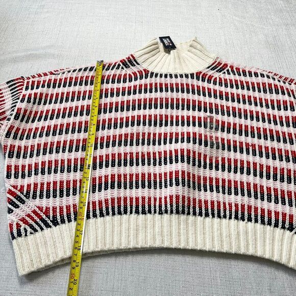 Tommy Jeans Women's Multi Plaited Sweater Wool Blend White/Multi Size M NWT - Picture 5 of 12